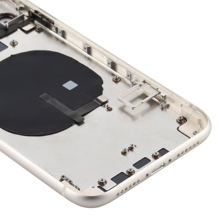 Battery Back Cover (with Side Keys & Card Tray & Power + Volume Flex Cable & Wireless Charging Module) for iPhone 11(White)
