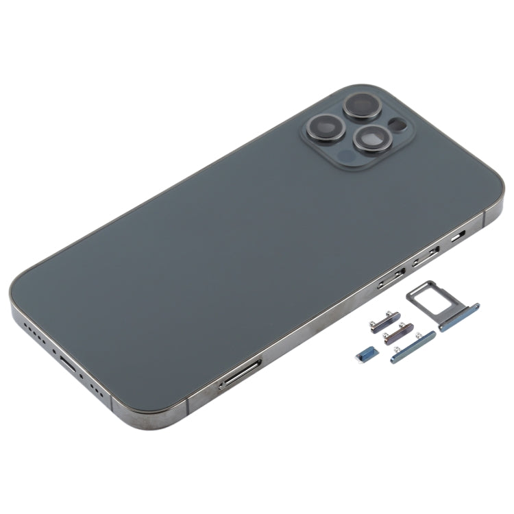 Back Housing Cover with SIM Card Tray & Side  Keys & Camera Lens for iPhone 12 Pro(Black)