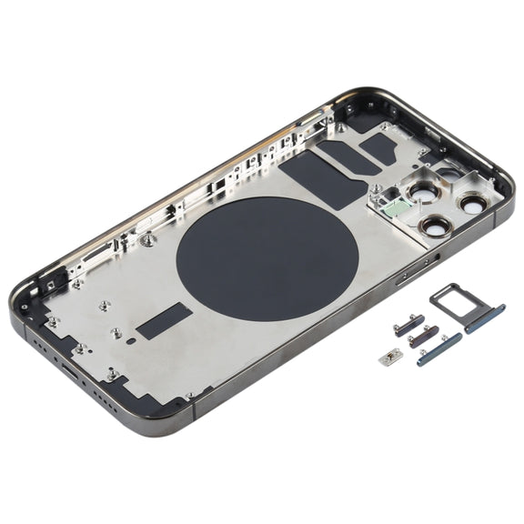Back Housing Cover with SIM Card Tray & Side  Keys & Camera Lens for iPhone 12 Pro(Black)