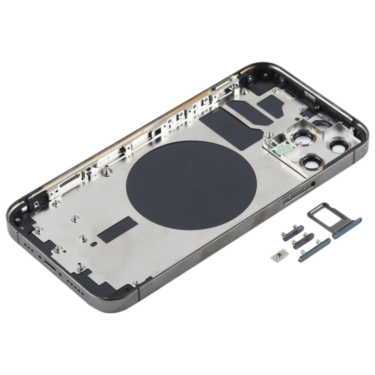 Back Housing Cover with SIM Card Tray & Side  Keys & Camera Lens for iPhone 12 Pro(Black)