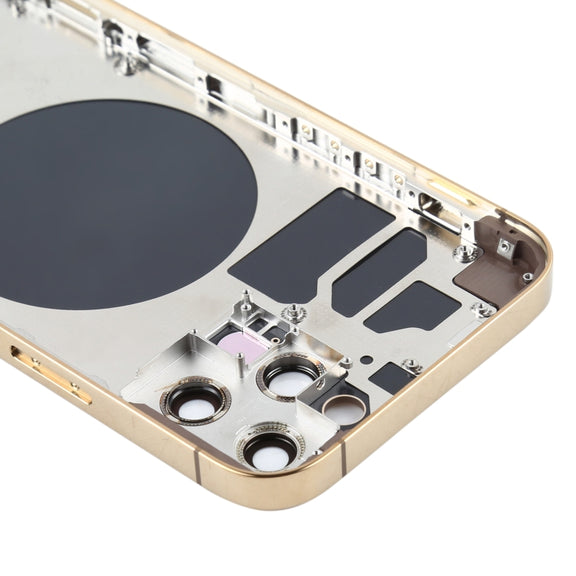Back Housing Cover with SIM Card Tray & Side  Keys & Camera Lens for iPhone 12 Pro(Gold)