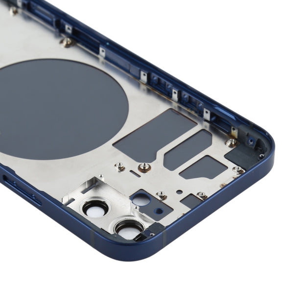Back Housing Cover with SIM Card Tray & Side  Keys & Camera Lens for iPhone 12(Blue)