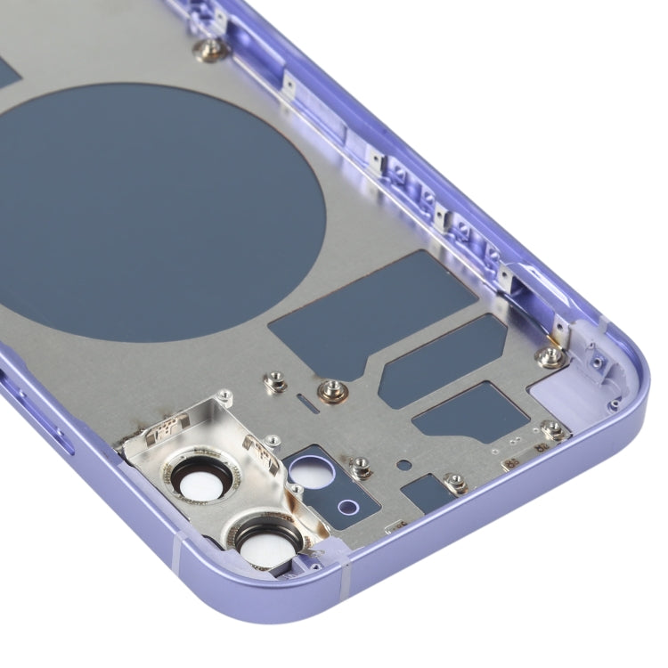 Back Housing Cover with SIM Card Tray & Side  Keys & Camera Lens for iPhone 12(Purple)