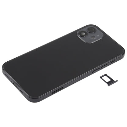 Battery Back Cover (with Side Keys & Card Tray & Power + Volume Flex Cable & Wireless Charging Module) for iPhone 12(Black) - Back Cover by PMC Jewellery | Online Shopping South Africa | PMC Jewellery | Buy Now Pay Later Mobicred