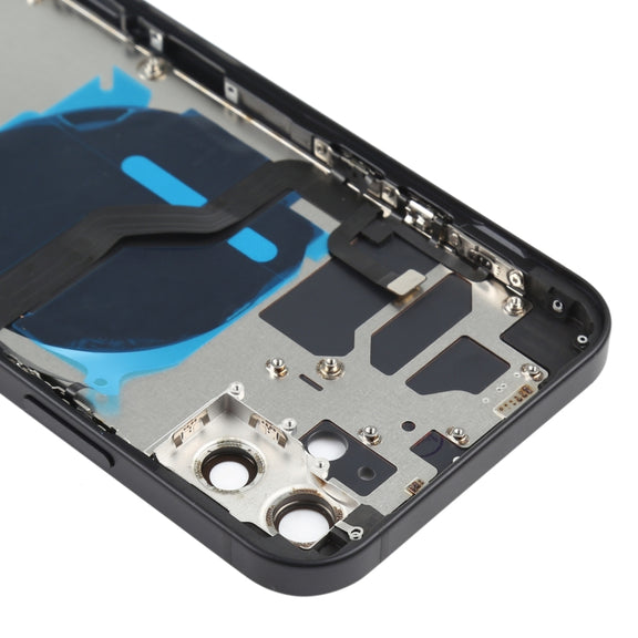 Battery Back Cover (with Side Keys & Card Tray & Power + Volume Flex Cable & Wireless Charging Module) for iPhone 12(Black)
