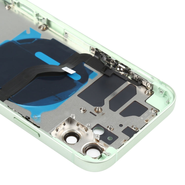 Battery Back Cover (with Side Keys & Card Tray & Power + Volume Flex Cable & Wireless Charging Module) for iPhone 12(Green)