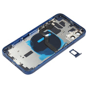Battery Back Cover (with Side Keys & Card Tray & Power + Volume Flex Cable & Wireless Charging Module) for iPhone 12(Blue)