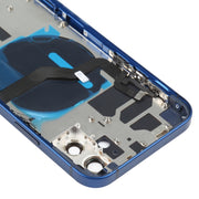 Battery Back Cover (with Side Keys & Card Tray & Power + Volume Flex Cable & Wireless Charging Module) for iPhone 12(Blue)