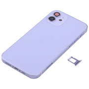 Battery Back Cover (with Side Keys & Card Tray & Power + Volume Flex Cable & Wireless Charging Module) for iPhone 12(Purple)