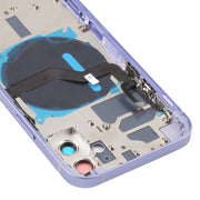 Battery Back Cover (with Side Keys & Card Tray & Power + Volume Flex Cable & Wireless Charging Module) for iPhone 12(Purple)