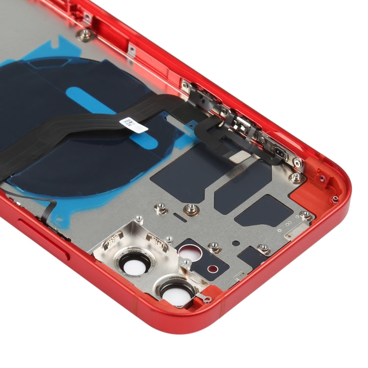 Battery Back Cover (with Side Keys & Card Tray & Power + Volume Flex Cable & Wireless Charging Module) for iPhone 12(Red) - Back Cover by PMC TechLife | Online Shopping South Africa | PMC TechLife
