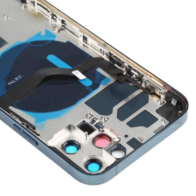Battery Back Cover (with Side Keys & Card Tray & Power + Volume Flex Cable & Wireless Charging Module) for iPhone 12 Pro(Blue) - Back Cover by PMC TechLife | Online Shopping South Africa | PMC TechLife