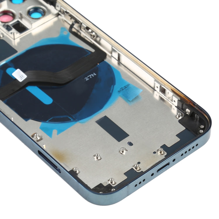 Battery Back Cover (with Side Keys & Card Tray & Power + Volume Flex Cable & Wireless Charging Module) for iPhone 12 Pro(Blue) - Back Cover by PMC TechLife | Online Shopping South Africa | PMC TechLife