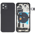 Battery Back Cover Assembly (with Side Keys & Speaker Ringer Buzzer & Motor & Camera Lens & Card Tray & Power Button + Volume Button + Charging Port & Wireless Charging Module) for iPhone 12(Black) - Back Cover by PMC TechLife | Online Shopping South Africa | PMC TechLife