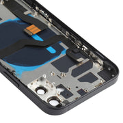 Battery Back Cover Assembly (with Side Keys & Speaker Ringer Buzzer & Motor & Camera Lens & Card Tray & Power Button + Volume Button + Charging Port & Wireless Charging Module) for iPhone 12(Black)