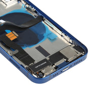 Battery Back Cover Assembly (with Side Keys & Speaker Ringer Buzzer & Motor & Camera Lens & Card Tray & Power Button + Volume Button + Charging Port & Wireless Charging Module) for iPhone 12(Blue)