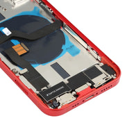 Battery Back Cover Assembly (with Side Keys & Speaker Ringer Buzzer & Motor & Camera Lens & Card Tray & Power Button + Volume Button + Charging Port & Wireless Charging Module) for iPhone 12(Red)