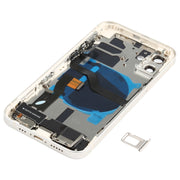 Battery Back Cover Assembly (with Side Keys & Speaker Ringer Buzzer & Motor & Camera Lens & Card Tray & Power Button + Volume Button + Charging Port & Wireless Charging Module) for iPhone 12(White)