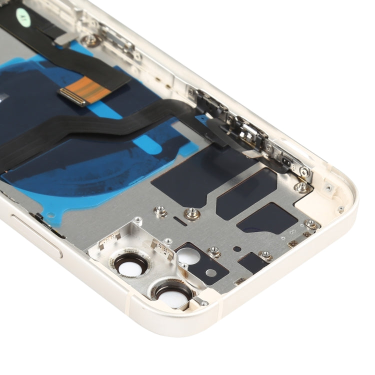 Battery Back Cover Assembly (with Side Keys & Speaker Ringer Buzzer & Motor & Camera Lens & Card Tray & Power Button + Volume Button + Charging Port & Wireless Charging Module) for iPhone 12(White)