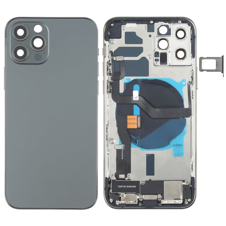 Battery Back Cover Assembly (with Side Keys & Speaker Ringer Buzzer & Motor & Camera Lens & Card Tray & Power Button + Volume Button + Charging Port & Wireless Charging Module) for iPhone 12 Pro(Black) - Back Cover by PMC TechLife | Online Shopping South Africa | PMC TechLife | Buy Now Pay Later Mobicred