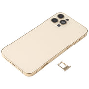 Battery Back Cover Assembly (with Side Keys & Speaker Ringer Buzzer & Motor & Camera Lens & Card Tray & Power Button + Volume Button + Charging Port & Wireless Charging Module) for iPhone 12 Pro(Gold)