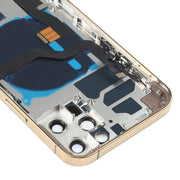 Battery Back Cover Assembly (with Side Keys & Speaker Ringer Buzzer & Motor & Camera Lens & Card Tray & Power Button + Volume Button + Charging Port & Wireless Charging Module) for iPhone 12 Pro(Gold)