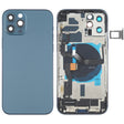 Battery Back Cover Assembly (with Side Keys & Speaker Ringer Buzzer & Motor & Camera Lens & Card Tray & Power Button + Volume Button + Charging Port & Wireless Charging Module) for iPhone 12 Pro(Blue) - Back Cover by PMC TechLife | Online Shopping South Africa | PMC TechLife