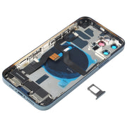 Battery Back Cover Assembly (with Side Keys & Speaker Ringer Buzzer & Motor & Camera Lens & Card Tray & Power Button + Volume Button + Charging Port & Wireless Charging Module) for iPhone 12 Pro(Blue)