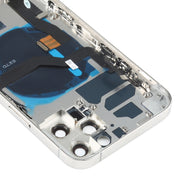 Battery Back Cover Assembly (with Side Keys & Speaker Ringer Buzzer & Motor & Camera Lens & Card Tray & Power Button + Volume Button + Charging Port & Wireless Charging Module) for iPhone 12 Pro(White)