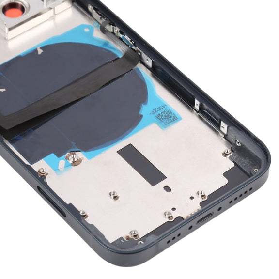 For iPhone 13 Battery Back Cover with Side Keys & Card Tray & Power + Volume Flex Cable & Wireless Charging Module(Black)