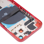 For iPhone 13 Battery Back Cover with Side Keys & Card Tray & Power + Volume Flex Cable & Wireless Charging Module(Red)