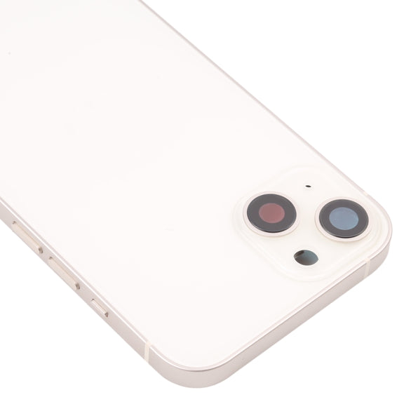 For iPhone 13 Battery Back Cover with Side Keys & Card Tray & Power + Volume Flex Cable & Wireless Charging Module(White)