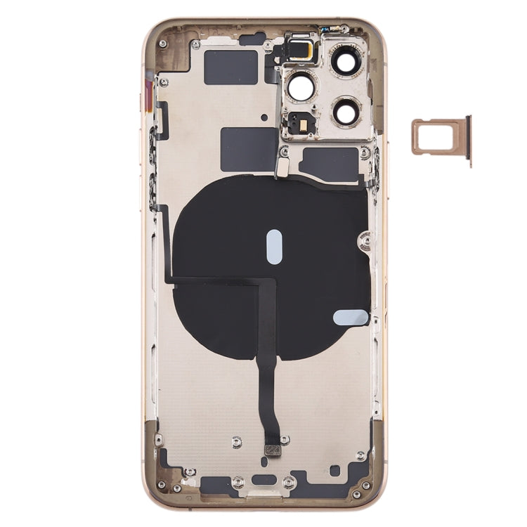Battery Back Cover (with Side Keys & Card Tray & Power + Volume Flex Cable & Wireless Charging Module) for iPhone 11 Pro(Gold) - free shipping - PMC TechLife - Order now!