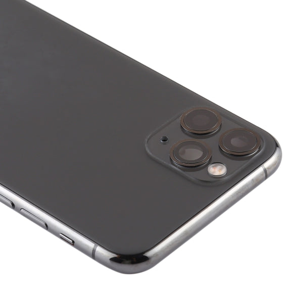 Battery Back Cover (with Side Keys & Card Tray & Power + Volume Flex Cable & Wireless Charging Module) for iPhone 11 Pro Max(Black)