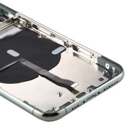 Battery Back Cover (with Side Keys & Card Tray & Power + Volume Flex Cable & Wireless Charging Module) for iPhone 11 Pro Max(Green)