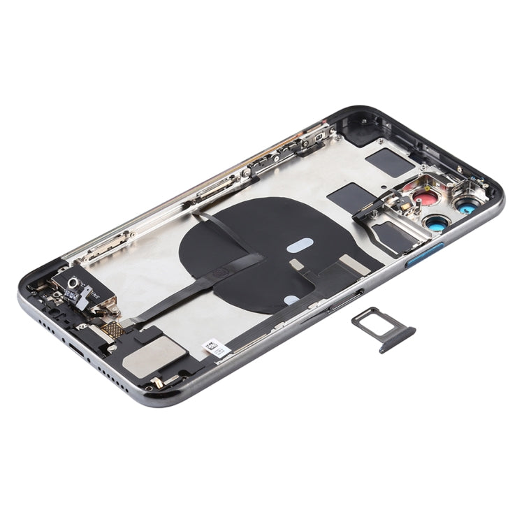 Battery Back Cover Assembly (with Side Keys & Power Button + Volume Button Flex Cable & Wireless Charging Module & Motor & Charging Port & Speaker Ringer Buzzer & Card Tray & Camera Lens Cover) for iPhone 11 Pro(Green)