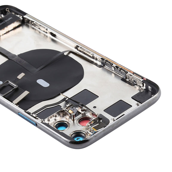 Battery Back Cover Assembly (with Side Keys & Power Button + Volume Button Flex Cable & Wireless Charging Module & Motor & Charging Port & Speaker Ringer Buzzer & Card Tray & Camera Lens Cover) for iPhone 11 Pro(Green)