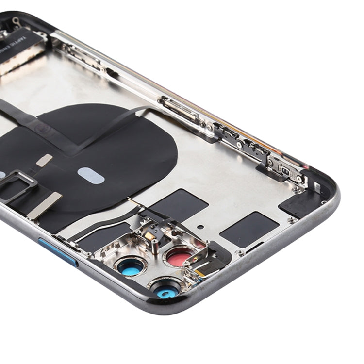 Battery Back Cover Assembly (with Side Keys & Power Button + Volume Button Flex Cable & Wireless Charging Module & Motor & Charging Port & Speaker Ringer Buzzer & Card Tray & Camera Lens Cover) for iPhone 11 Pro(Green)