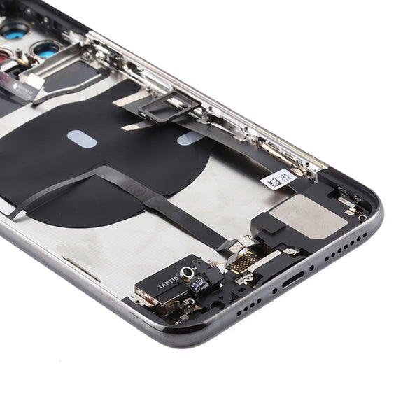 Battery Back Cover Assembly (with Side Keys & Power Button + Volume Button Flex Cable & Wireless Charging Module & Motor & Charging Port & Speaker Ringer Buzzer & Card Tray & Camera Lens Cover) for iPhone 11 Pro(Green)