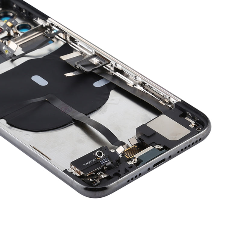 Battery Back Cover Assembly (with Side Keys & Power Button + Volume Button Flex Cable & Wireless Charging Module & Motor & Charging Port & Speaker Ringer Buzzer & Card Tray & Camera Lens Cover) for iPhone 11 Pro(Grey)