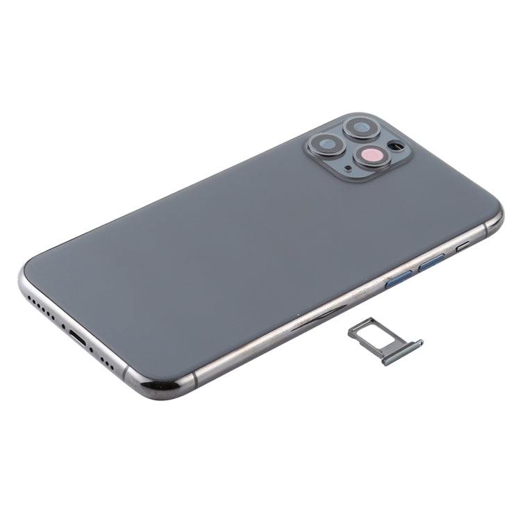 Battery Back Cover Assembly (with Side Keys & Power Button + Volume Button Flex Cable & Wireless Charging Module & Motor & Charging Port & Speaker Ringer Buzzer & Card Tray & Camera Lens Cover) for iPhone 11 Pro Max(Grey)