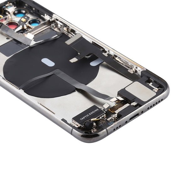 Battery Back Cover Assembly (with Side Keys & Power Button + Volume Button Flex Cable & Wireless Charging Module & Motor & Charging Port & Speaker Ringer Buzzer & Card Tray & Camera Lens Cover) for iPhone 11 Pro Max(Grey)