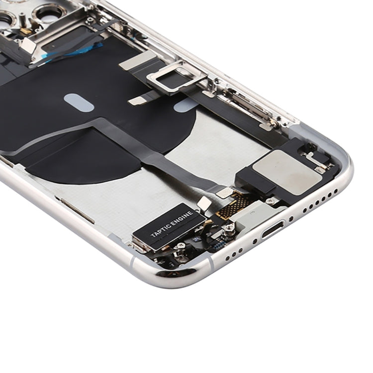 Battery Back Cover Assembly (with Side Keys & Power Button + Volume Button Flex Cable & Wireless Charging Module & Motor & Charging Port & Speaker Ringer Buzzer & Card Tray & Camera Lens Cover) for iPhone 11 Pro Max(Silver)