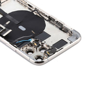 Battery Back Cover Assembly (with Side Keys & Power Button + Volume Button Flex Cable & Wireless Charging Module & Motor & Charging Port & Speaker Ringer Buzzer & Card Tray & Camera Lens Cover) for iPhone 11 Pro Max(Silver)