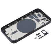 Back Housing Cover with SIM Card Tray & Side  Keys & Camera Lens for iPhone 12 mini(Black)