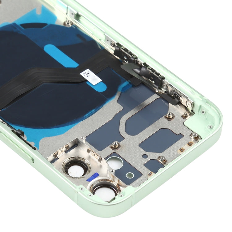 Battery Back Cover (with Side Keys & Card Tray & Power + Volume Flex Cable & Wireless Charging Module) for iPhone 12 Mini(Green)