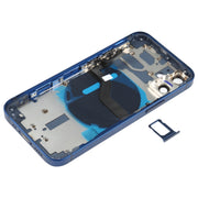 Battery Back Cover (with Side Keys & Card Tray & Power + Volume Flex Cable & Wireless Charging Module) for iPhone 12 Mini(Blue)