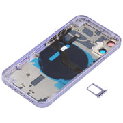 Battery Back Cover (with Side Keys & Card Tray & Power + Volume Flex Cable & Wireless Charging Module) for iPhone 12 Mini(Purple)