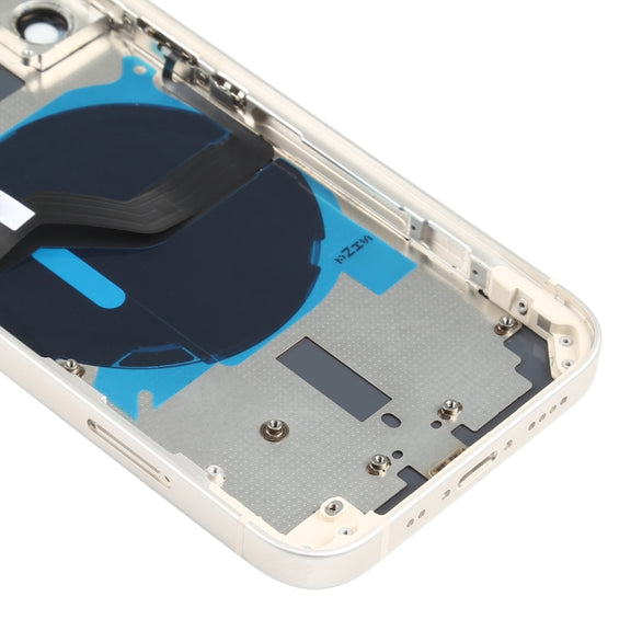 Battery Back Cover (with Side Keys & Card Tray & Power + Volume Flex Cable & Wireless Charging Module) for iPhone 12 Mini(White)