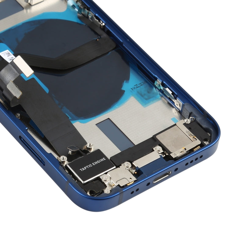 Battery Back Cover Assembly (with Side Keys & Speaker Ringer Buzzer & Motor & Camera Lens & Card Tray & Power Button + Volume Button + Charging Port & Wireless Charging Module) for iPhone 12 Mini(Blue) - Back Cover by PMC TechLife | Online Shopping South Africa | PMC TechLife